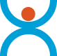 Blue and orange icon representing physical activity