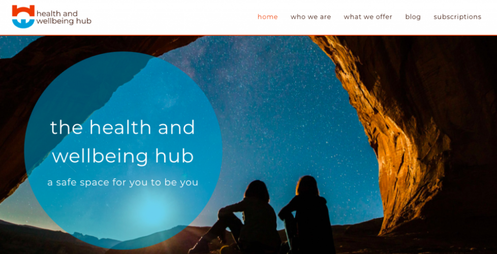 Home page of the Heath & Wellbeing Hub website