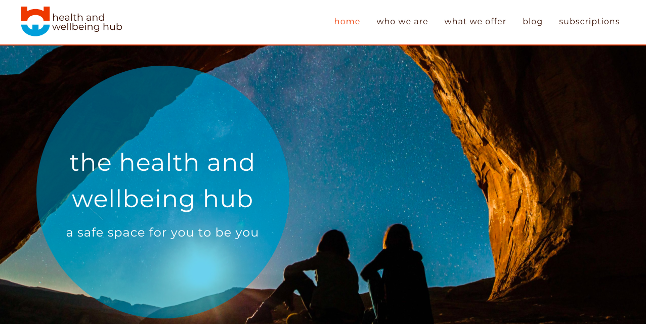 Home page of the Heath & Wellbeing Hub website