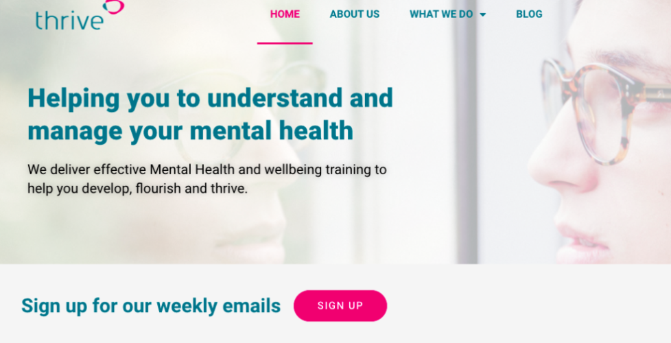 screenshot of mental health website text